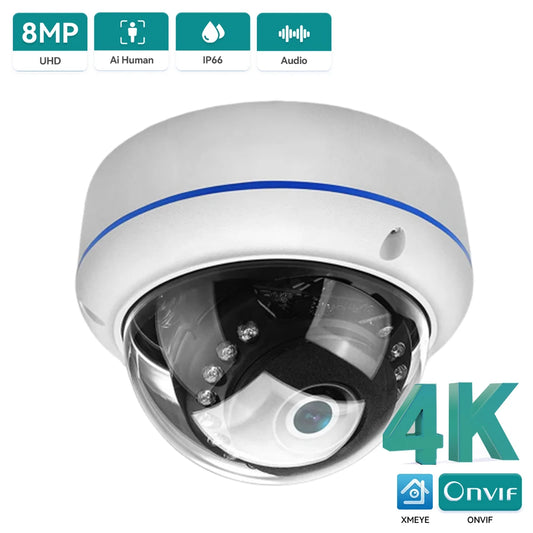 8MP 4K Ultra HD IP Camera Vandal-proof Waterproof